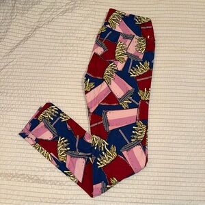 LulaRoe Fries and a Shake Leggings OS